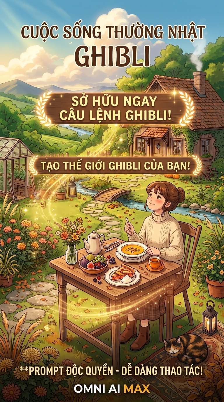 Mẫu video nấu ăn Ghibli nhẹ nhàng